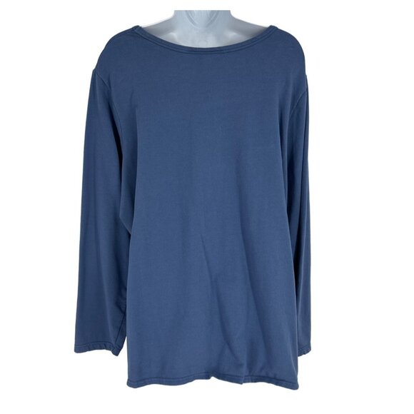 Quacker Factory Rhinestone and Stud French Terry Long Sleeve Top Women's Size 2X - Picture 3 of 7